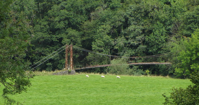 Buckland suspension bridge over the Usk at Llandetty