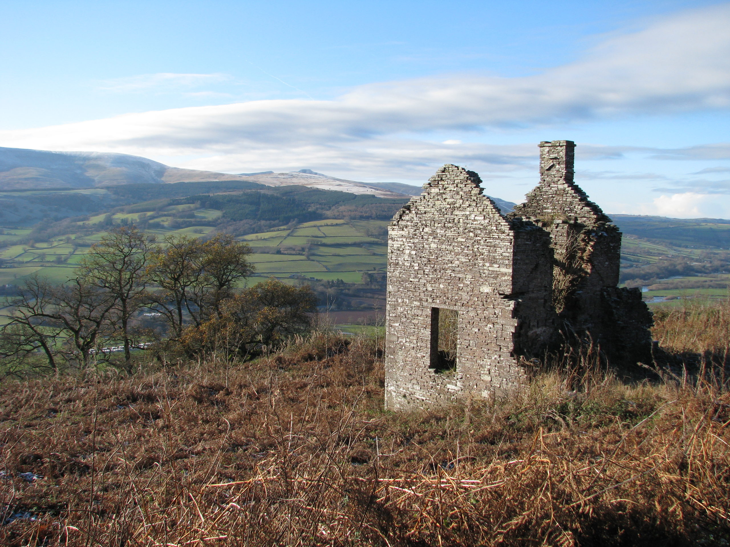 Ruins of the Buckland keeper's cottage on the Allt