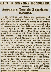 Rescue of Miss Fleet after balloon escapade