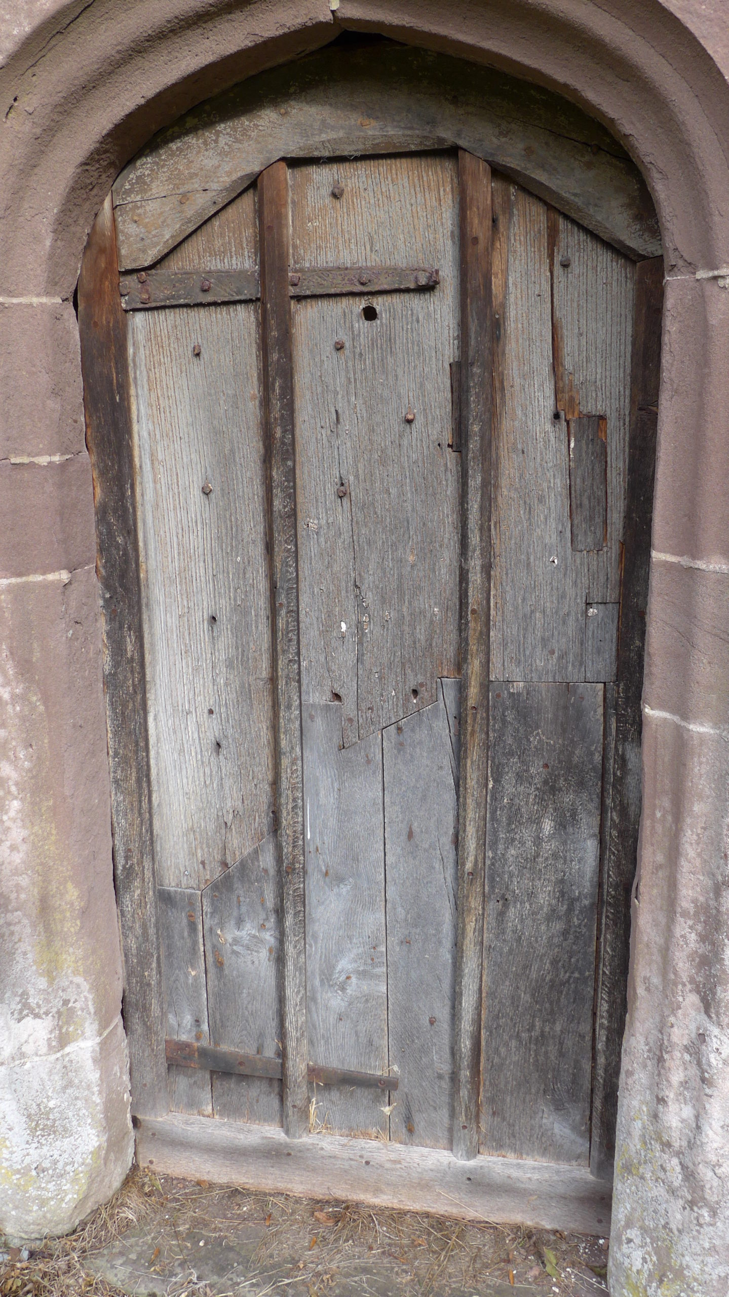Llandetty Church with bullet hole in the door