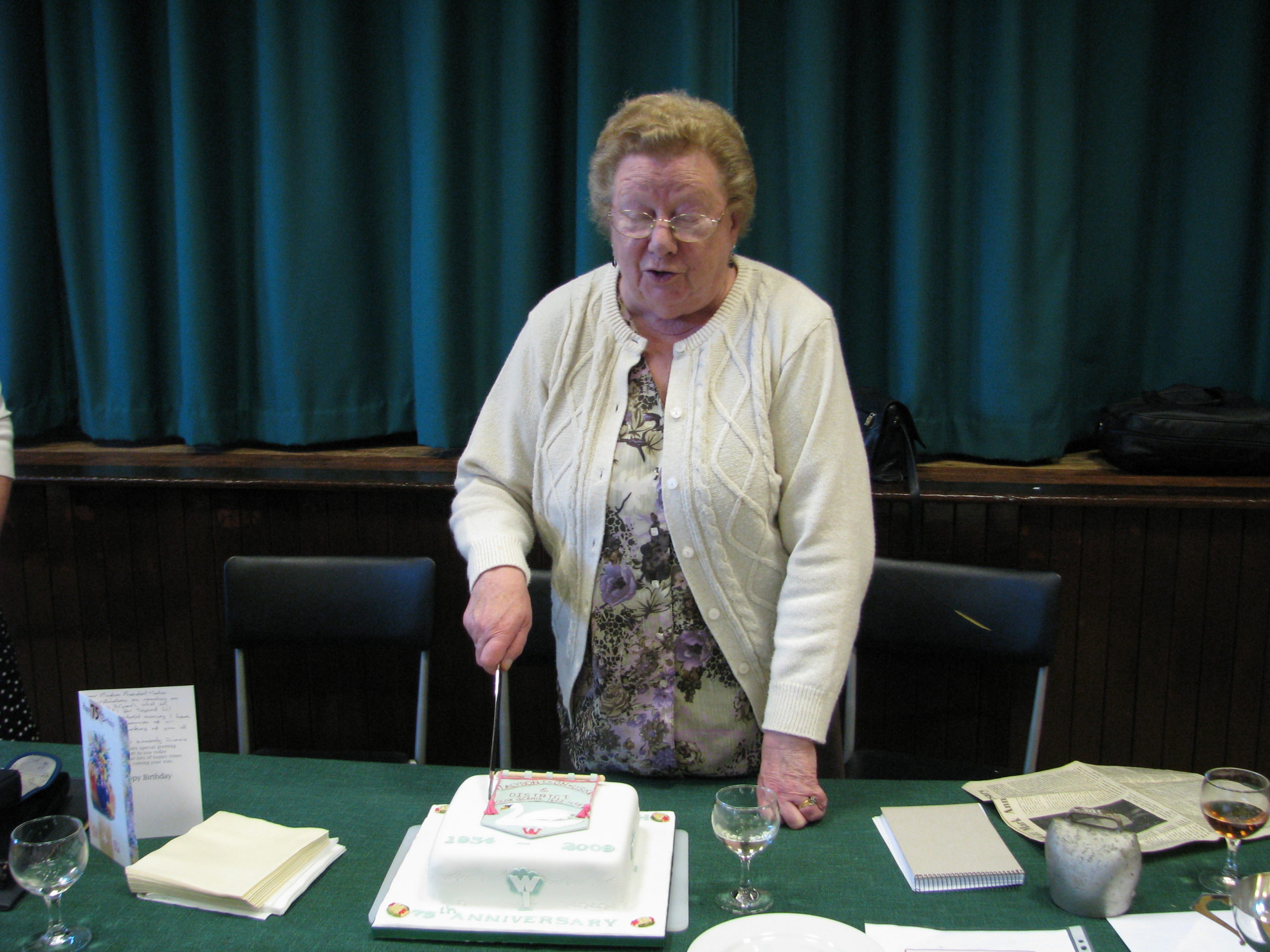 President Morfydd Morgan celebrates the 75th national Anniversary of the WI