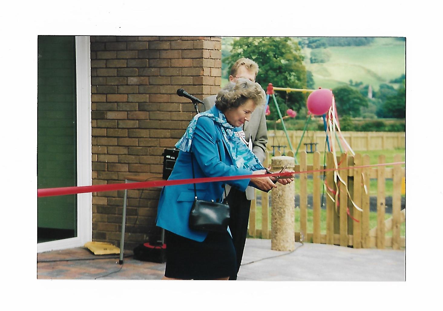 Operning the refurbished playground by Sian Legge Burke High Sherrif of Powys